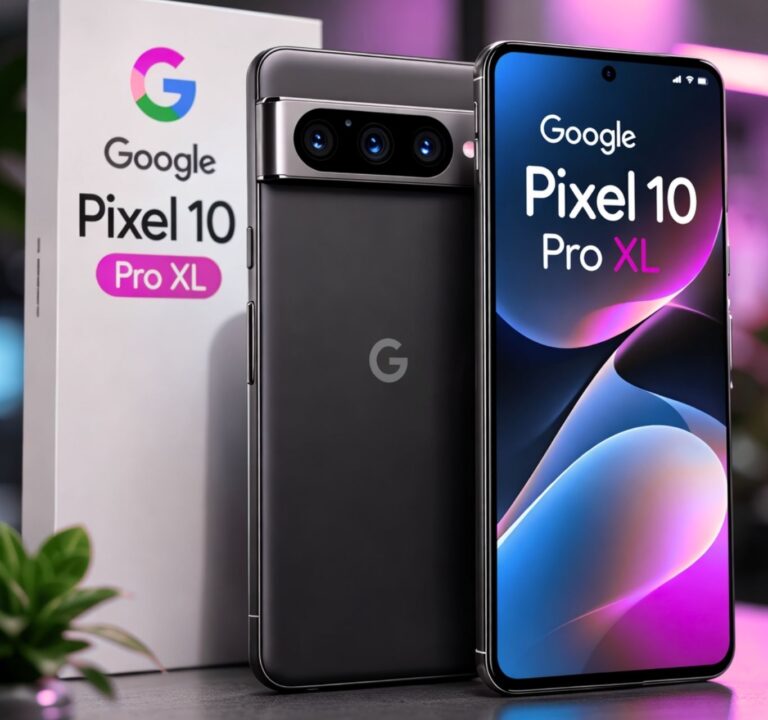 Google Pixel 10 Pro XL smartphone with triple camera and AI features