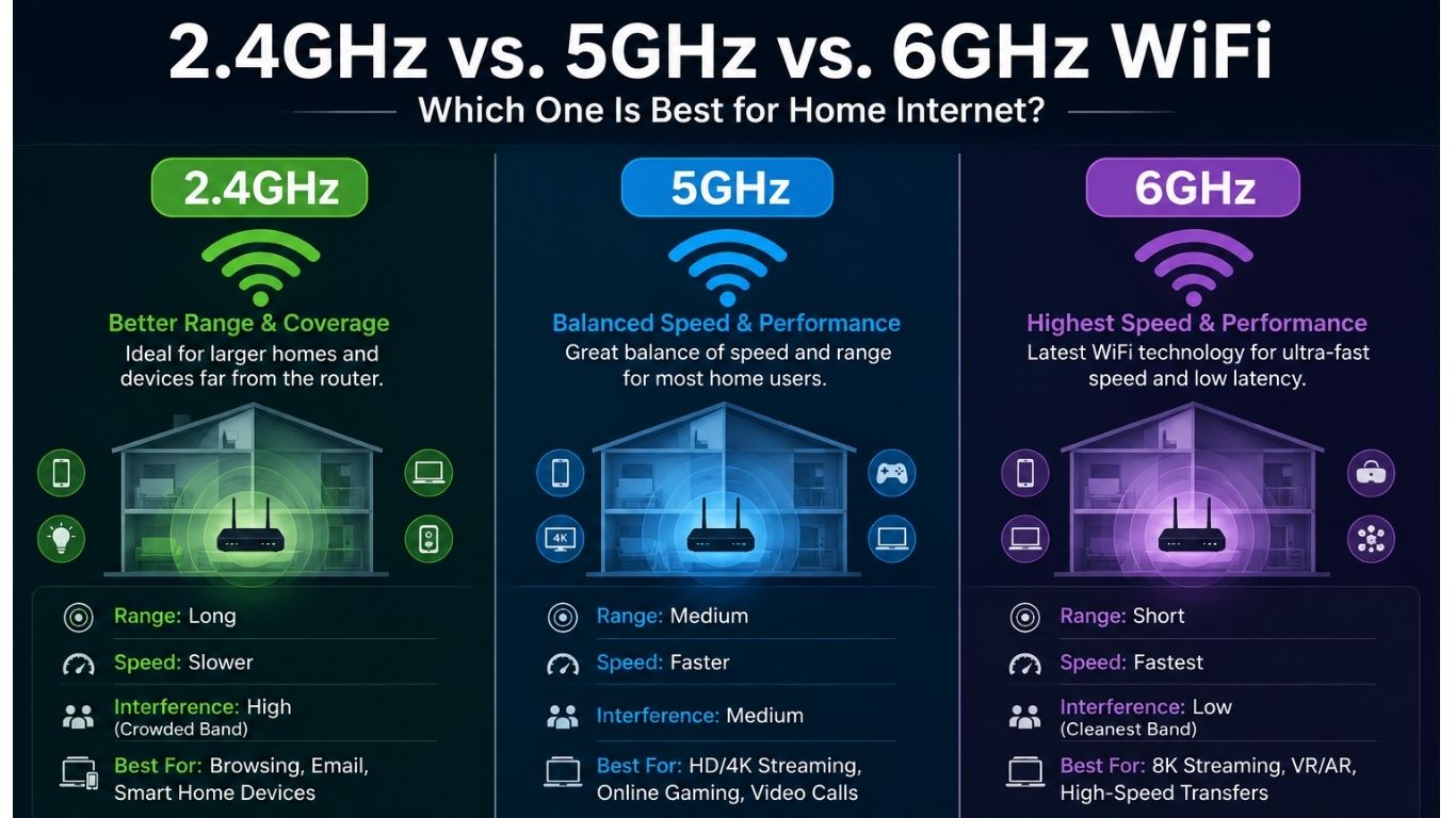 2.4GHz vs. 5GHz vs. 6GHz WiFi