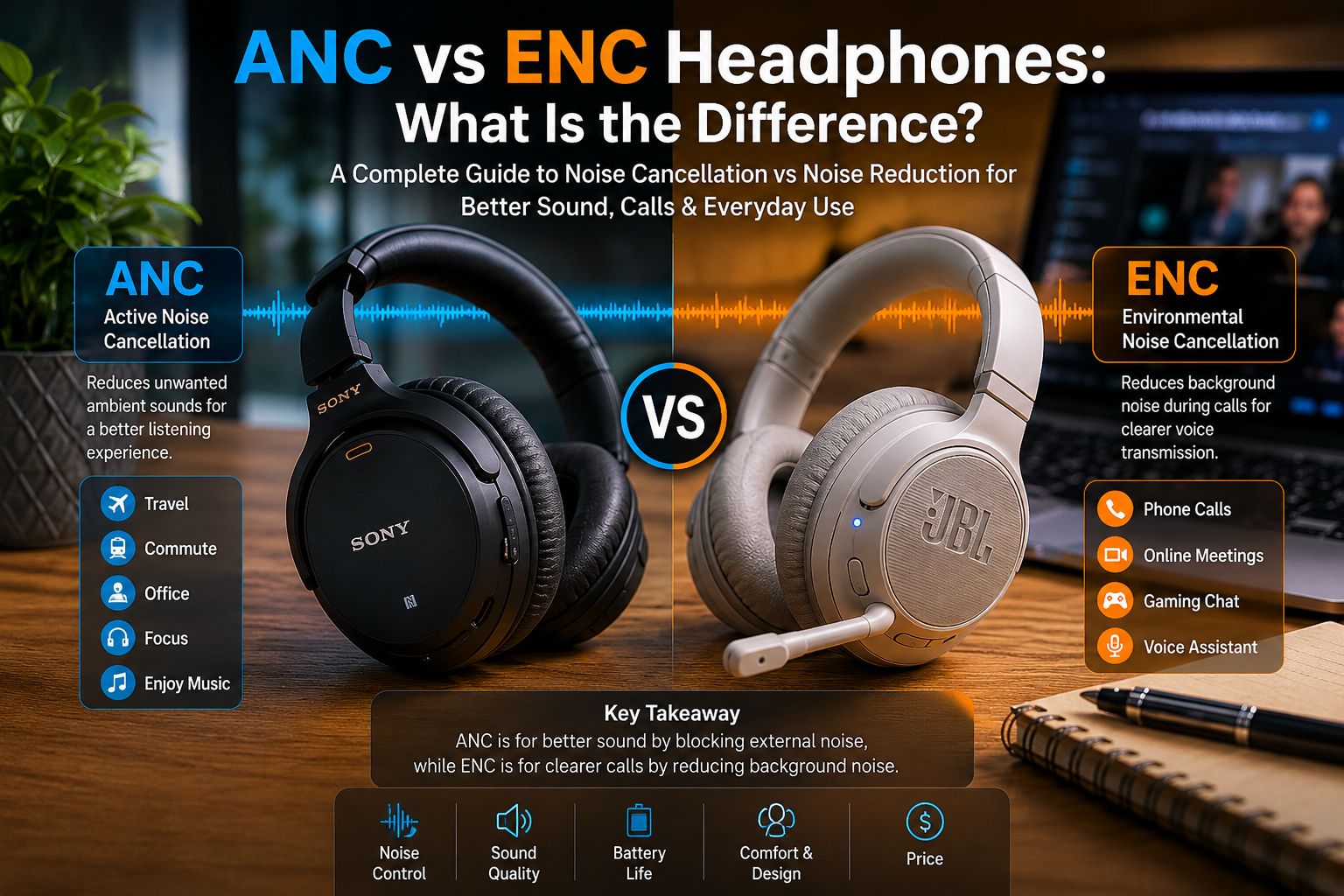 ANC vs ENC Headphones