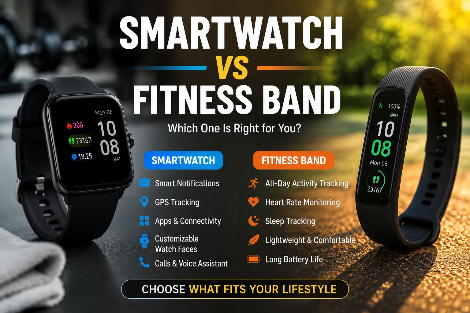 Smartwatch vs Fitness Band