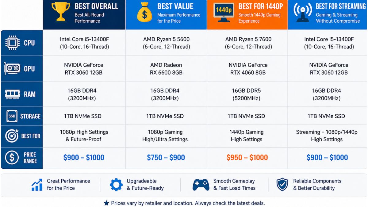 Best Gaming PC Under $1000